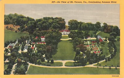 Postcard Air View Of Mt. Vernon Va. Overlooking Potomac River VTG VPC03. • $5
