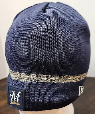 New Era MLB Authentic Collection Milwaukee Brewers Beanie Hat Adult One Size... • $15
