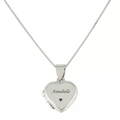 925 Sterling Silver Heart Locket Necklace With Free Engraving For Women Or Girls • £34.99