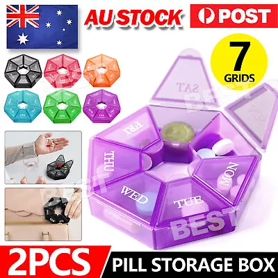 7 Day Pill Box Medicine Storage Weekly Tablet Container Case Organizer Dispenser • $6.45