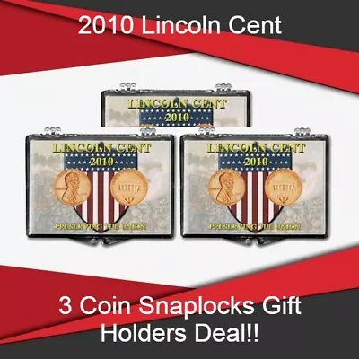 Coin Snaplock Holders 2010 Lincoln Cent Collection Storage Case Deal Of 3 GIFT • $13.10