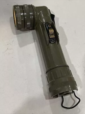 U.s Military Issue Angle Head Flashlight Fulton Mx-991/u Od Green U.s.a Made  • $12.99