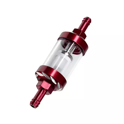 Reusable Washable 5/16  8mm Inline Gas Fuel Filter For Motorcycle Red • $7.99