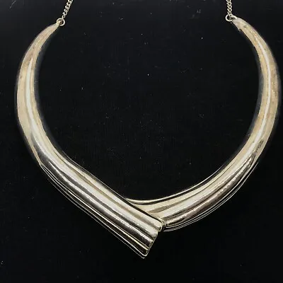 Vintage Designer YAACOV HELLER Gold  (925 Silver)  Wood  Choker Necklace  7/2500 • $1199.99