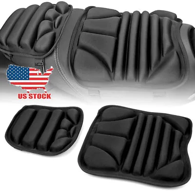 2x Motorcycle Front Rear Seat Cushion Comfort Pillow Pad Cover  Pressure Relief • $24.98