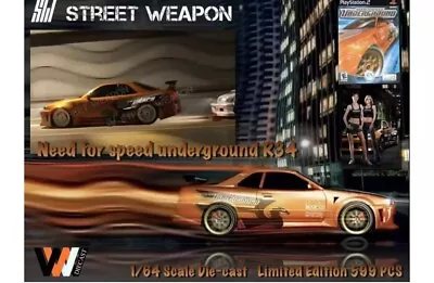 STREET WARRIOR STREET WEAPON Nissan Skyline R34 NEED FOR SPEED UNDERGROUND • £25