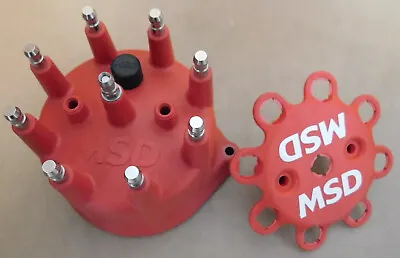 MSD 8431 V8 Distributor Cap & Rotor Small Diameter HEI Style Red • $34.99