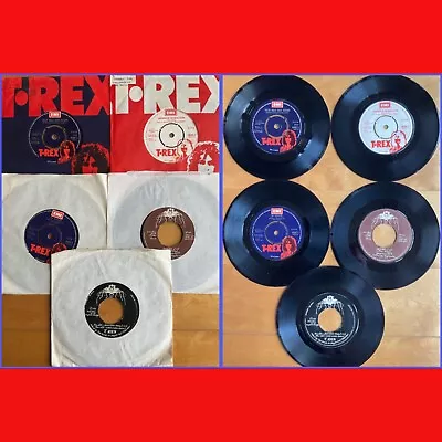 T. Rex: Bundle Of 5 X 1970’s 45rpm Vinyl Singles- Used: Read Description Below • £15