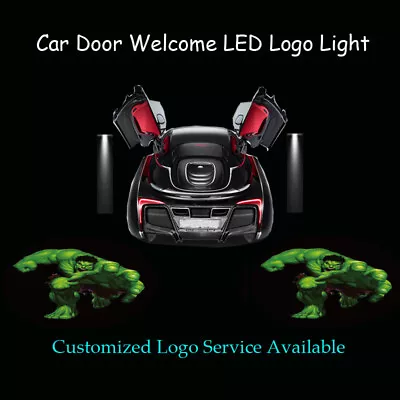 2Pcs 3D Running Hulk Logo Car Door Laser Projector Ghost Shadow Puddle LED Light • $18.03