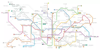 Barcelona Spain Subway Metro Network Rail Map Poster Art Print PICK SIZE • $20.99