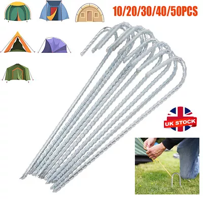 £11 • Buy Tent Pegs Heavy Duty Steel Marquee Gazebo Tarpaulin Awning Ground Wind Stakes UK