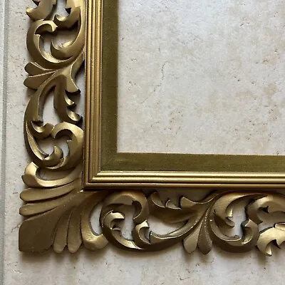 5” VINTAGE  FINE HAND-CARVED PICTURE FRAME To Fit A 24x36 Painting / Or Mirror • $495