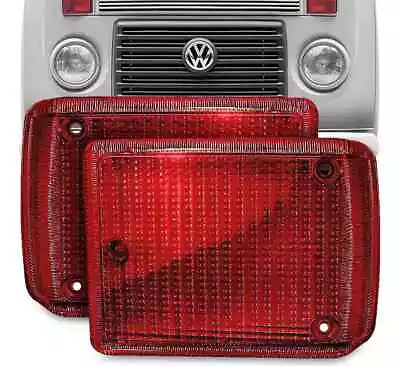 Turn Signal Lens Red Front Left Vw Bus Transporter 1973-1979 T2 Type 2 Pair • $24