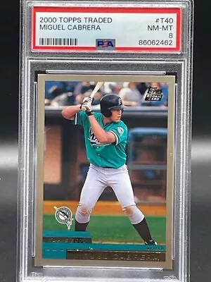 2000 Topps Traded Miguel Cabrera Rookie Card RC #T40 PSA 8 Marlins • $36