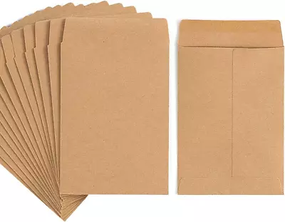 100 Pack Kraft Small Coin Envelopes Self-Adhesive Seed Envelopes Mini Parts Smal • $14.46