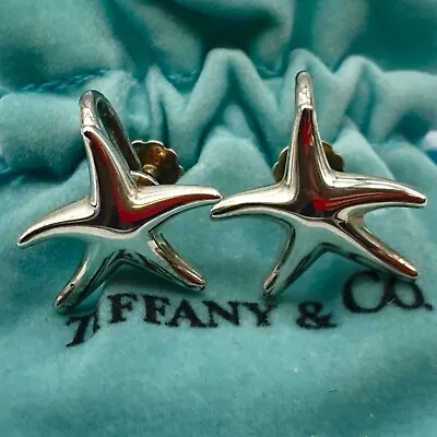 Tiffany & Co. Elsa Peretti Triple Three Starfish Earrings 925 Silver 4.6g W/p • $238