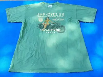 Shirt Jp Cycles T Shirt Size M Motorcycle Riding Gear Sexy Pinup Retro Style HJ • $32.95