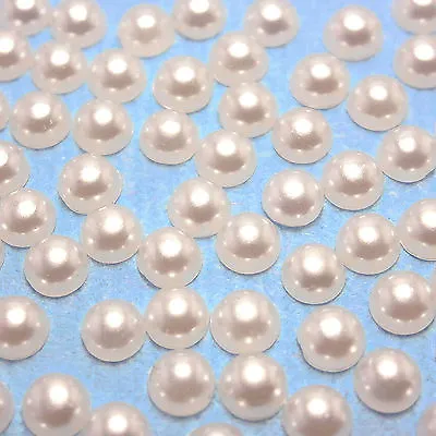 1000 Half Round Flat Back Pearls Acrylic Gems Craft Embellishments Card Making • £2.05