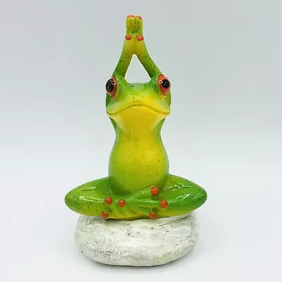 Frog Figurines Yoga Meditation Statue Ornament Home Yard Fairy Garden Gift • $19.25