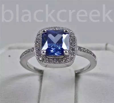 925 Sterling Silver Tanzanite/White C.Z. Micro Pave Ring Size 5/6/7/8/9/10 • $23.21