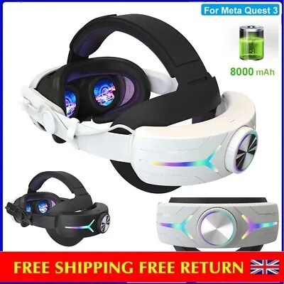New VR Headset Elite Head Strap Band With Battery Power For Meta Oculus Quest 3 • £41.99