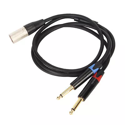 Dual 1/4 Inch To XLR Male Y Splitter Cable TS Mono Plug Microphone Sound Adapter • £12