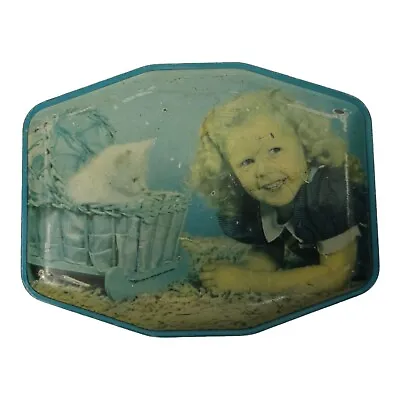 Vintage Horner Cat Kitten Basket Girl Candy Toffee Tin 5 1/4  X 4 1/8  Container • $37.40
