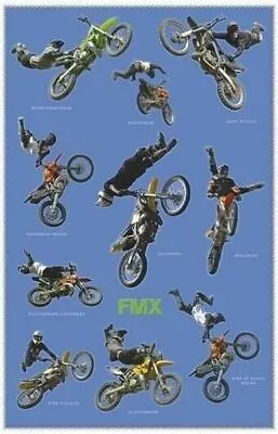 MOTOCROSS ~ FREESTYLE TRICKS COLLAGE 24x36 POSTER Big Air Motorcycle Motorcross  • $6.80