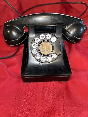 Vintage 1947 WESTERN ELECTRIC 302 ( 7-47-A) BLACK Rotary Dial Desktop Telephone • $65