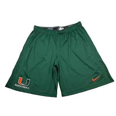 Miami Hurricanes Baseball Men's Nike Dri-Fit Team Issued Shorts Green • 2XL • $86.44