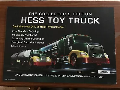 2014 Hess Collector's Toy Truck Signs  6” By 9  • $7.50