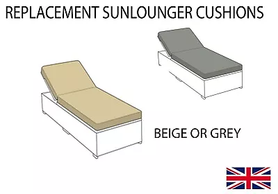 Replacement Rattan Sun Lounger Cushion Pad Garden Sun Bed Patio Furniture • £59.99