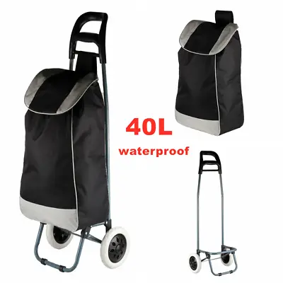 £15.99 • Buy Foldaway 2 Wheels Shopping Shopper Grocery Trolley Luggage Carrier Bag Case Cart