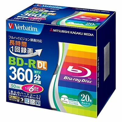 20 Verbatim Bluray Disc 50 GB BD-R Dual Layer 6x Speed Inkjet Printable Spindle • $53.77