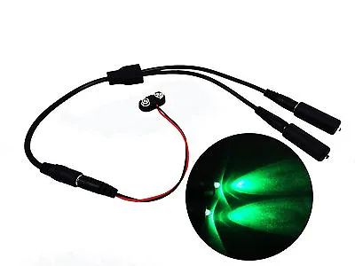 Green LED 2X Micro Effects Light Splitter Cable 9V For Prop Scenery MELKIT2G • $10.99