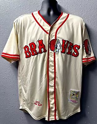 MLB Boston Braves #3 Babe Ruth Throwback Baseball Jersey Men's Sz: L Cream - Use • $50