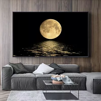 Black White Moon Canvas Painting Modern Wall Art Home Decor Posters & Prints Art • $21.61