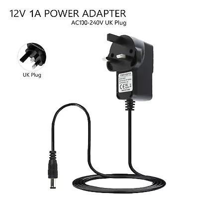 12 Volt 1A Switching Power Supply Adapter DC 12V 1A Charger Wall Plug Universal • £7.10