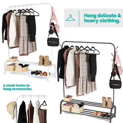 Heavy Duty Clothes Rail Rack Garment Hanging Display Stand Shoe Storage Shelves  • £19.94