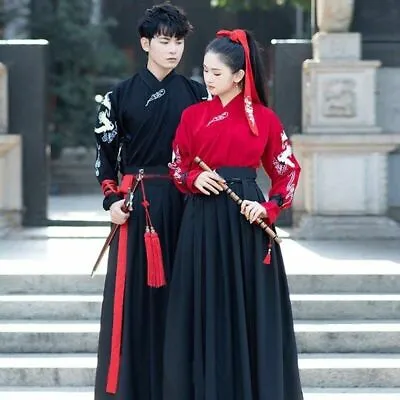 Chinese Outfit Hanfu Female Plus Size Men Women Wuxia Modern Couples Costume • $39.89