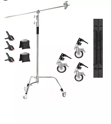 Heavy Duty C-Stand Solid Steel 330cm Adjustable Century Boom Arm Photo Studio UK • £90