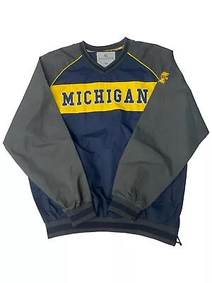 Michigan Wolverines Colosseum Mens Medium Windbreaker Jacket Maize And Blue • $32