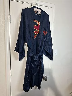 Warner Bros Men’s Superman Lounge Robe 100% Silk Navy Blue One Size NWOT  • $39.99