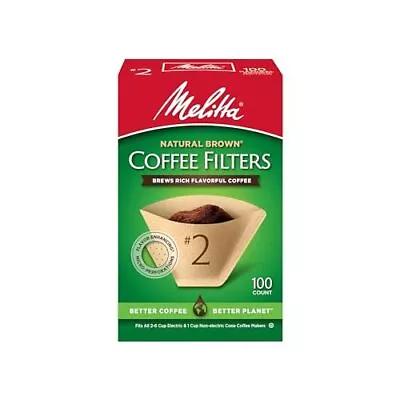 Melitta 2 Cone Coffee Filters Unbleached Natural 1 Count (Pack Of 1) Brown  • $9.27