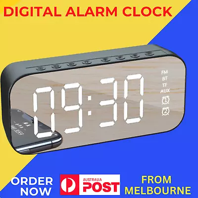 Portable Digital Alarm Clock FM Radio Wireless Bluetooth Speaker LED Display • $20.37