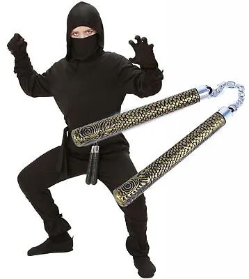 Boys Ninja Fancy Dress Halloween Costume Samurai Warrior Karate With Toy 4-16 • £17.77