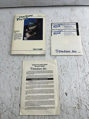 $29.99 • Buy DacEasy Payroll V4.1 Vintage Payroll Software 5.25 Floppy Complete W/ Manual.