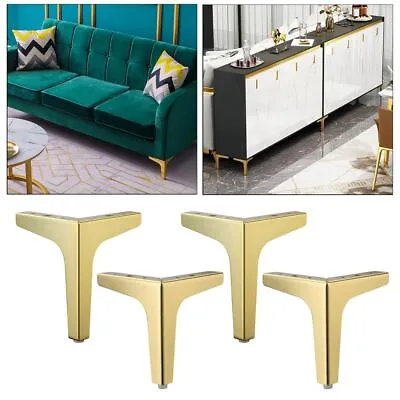 4X 17CM Metal Furniture Support Legs Sofa Foot Hardware Cabinet Table Stand • £9.88