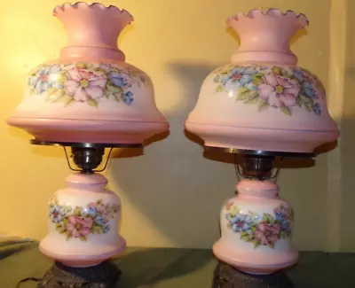 Vintage Gone With The Wind 2 Lamps Pink & Blue L&L  Large 27  • $212.22