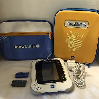 VTech InnoTab 2 S 2 Games 2 Cases Power Cord Early Childhood Learning Works Good • $45